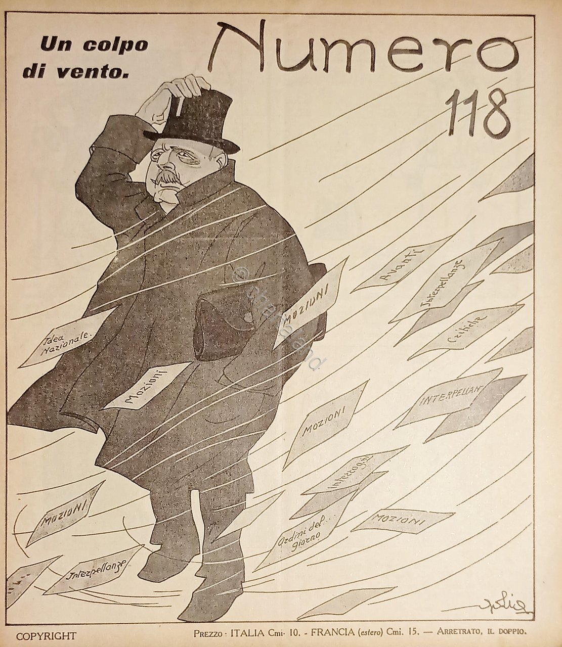 Rivista Satirica Illustrata - Numero N. 118 - Copertina di …