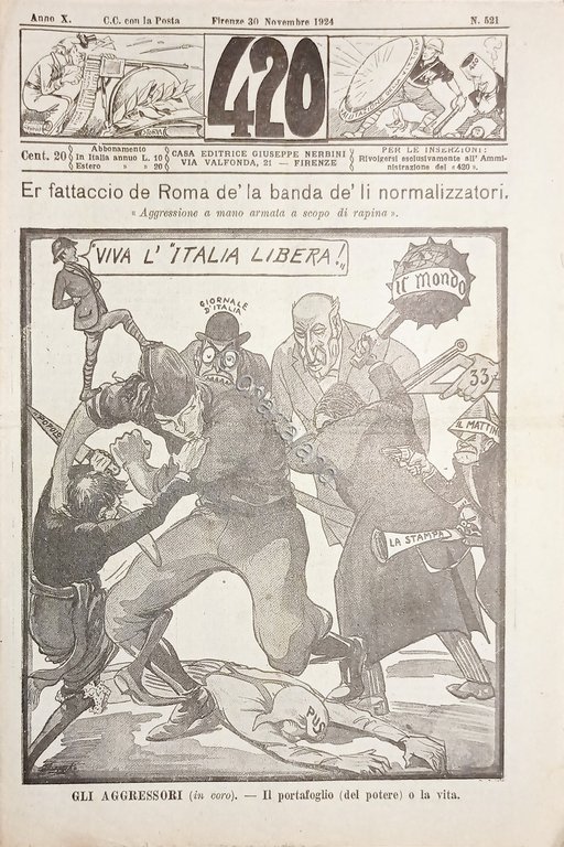 Rivista Satirica Umoristica - IL 420 - Anno X - …