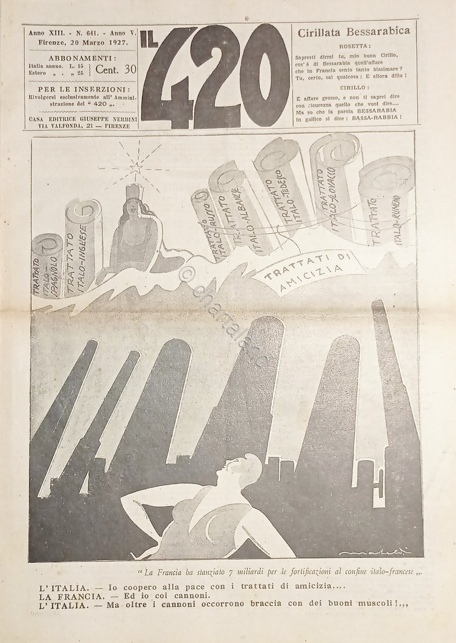 Rivista Satirica Umoristica - IL 420 - Anno XIII - …