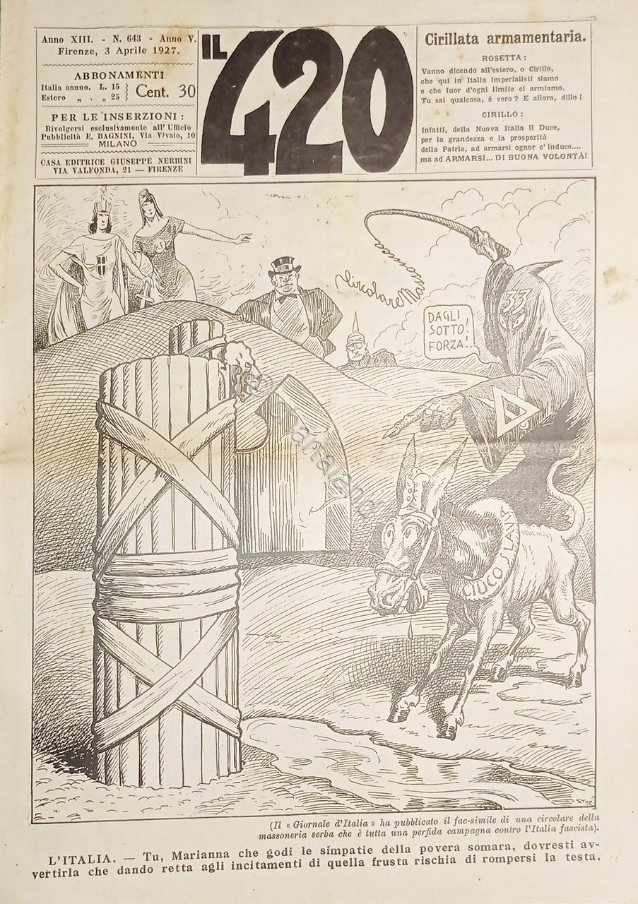 Rivista Satirica Umoristica - IL 420 - Anno XIII - …
