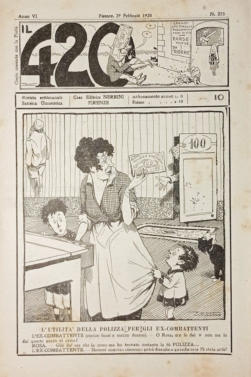 Rivista Satirica Umoristica - IL 420 - N. 273 - …