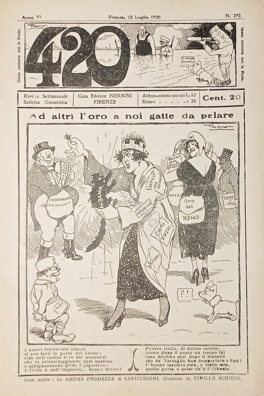 Rivista Satirica Umoristica - IL 420 - N. 293 - …