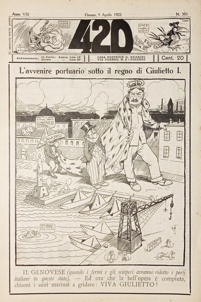 Rivista Satirica Umoristica - IL 420 - N. 383 - …