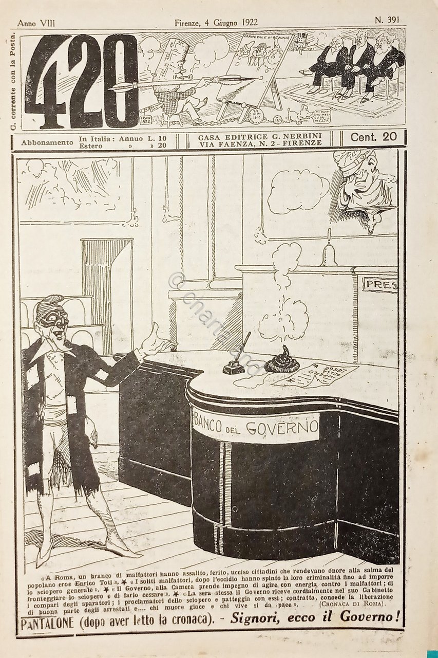 Rivista Satirica Umoristica - IL 420 - N. 391 - …