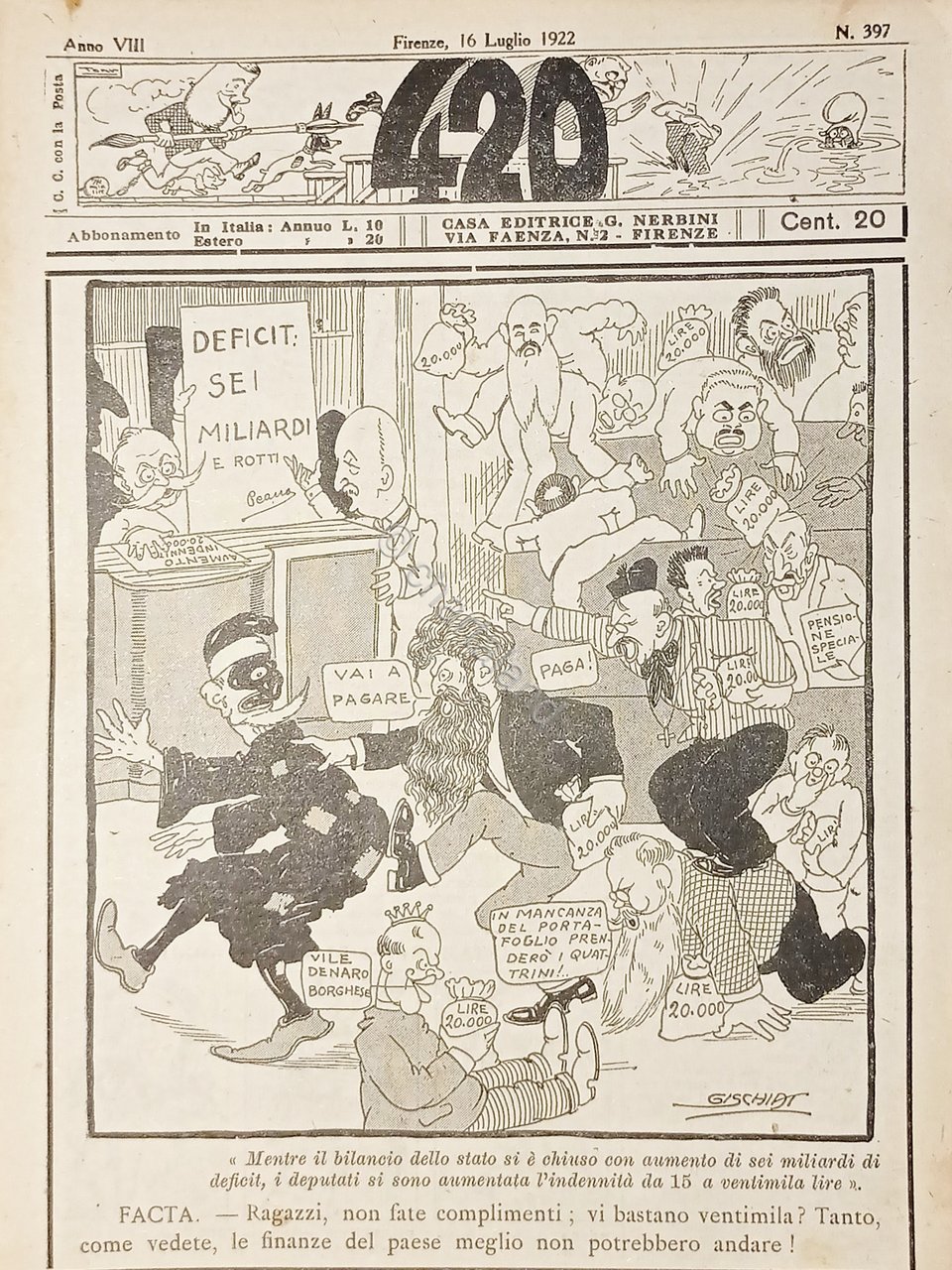 Rivista Satirica Umoristica - IL 420 - N. 397 - …