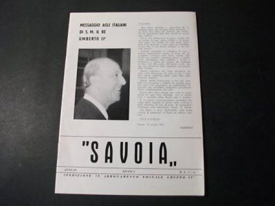 Rivista Savoia - N. 4-5-6 - ed. 1971 - Messaggio …