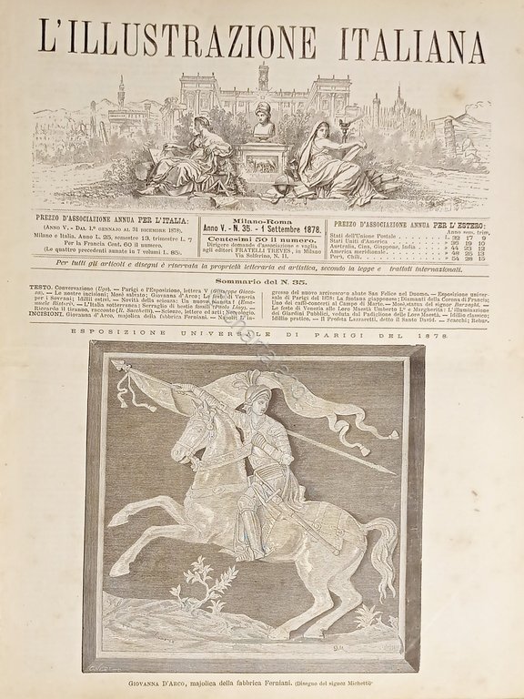 Rivista Settimanale - L'illustrazione Italiana N. 35 - 1 Settembre 1878 