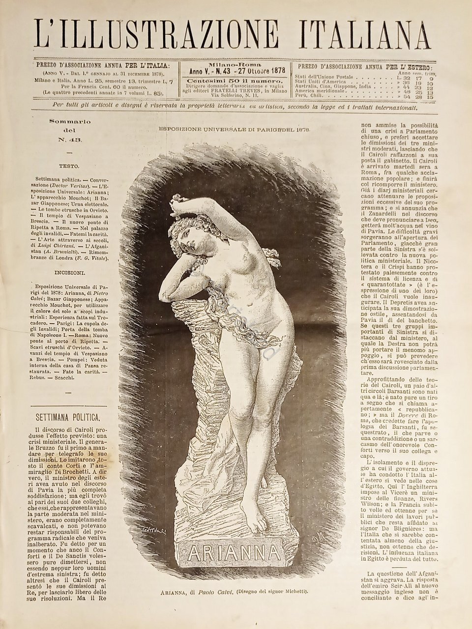 Rivista Settimanale - L'illustrazione Italiana N. 43 - 27 Ottobre …