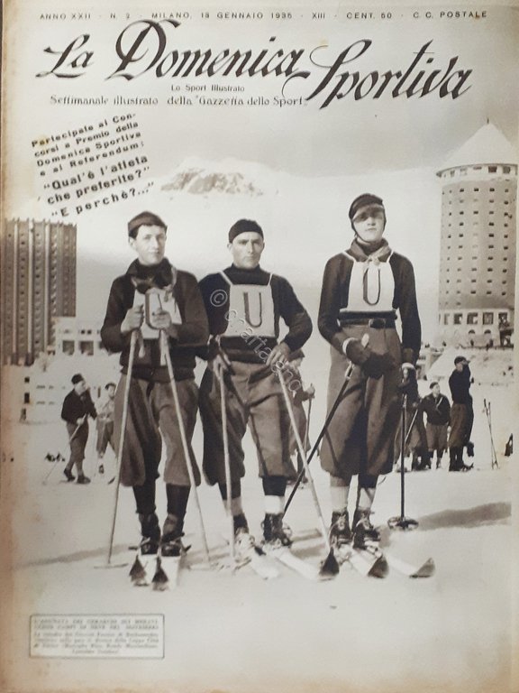 Rivista Sport - La Domenica Sportiva N. 2 - La squadra di Giovanni Fascisti 1935