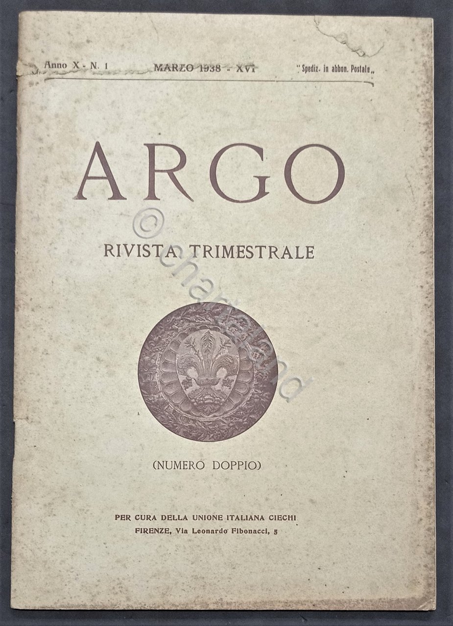 Rivista Trimestrale Rassegna Unione Italiana Ciechi - Argo N. 1 …