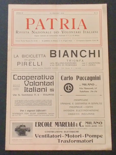 Rivista Volontari Italiani - Patria - N° 5 Maggio 1914 … | Immagine principale