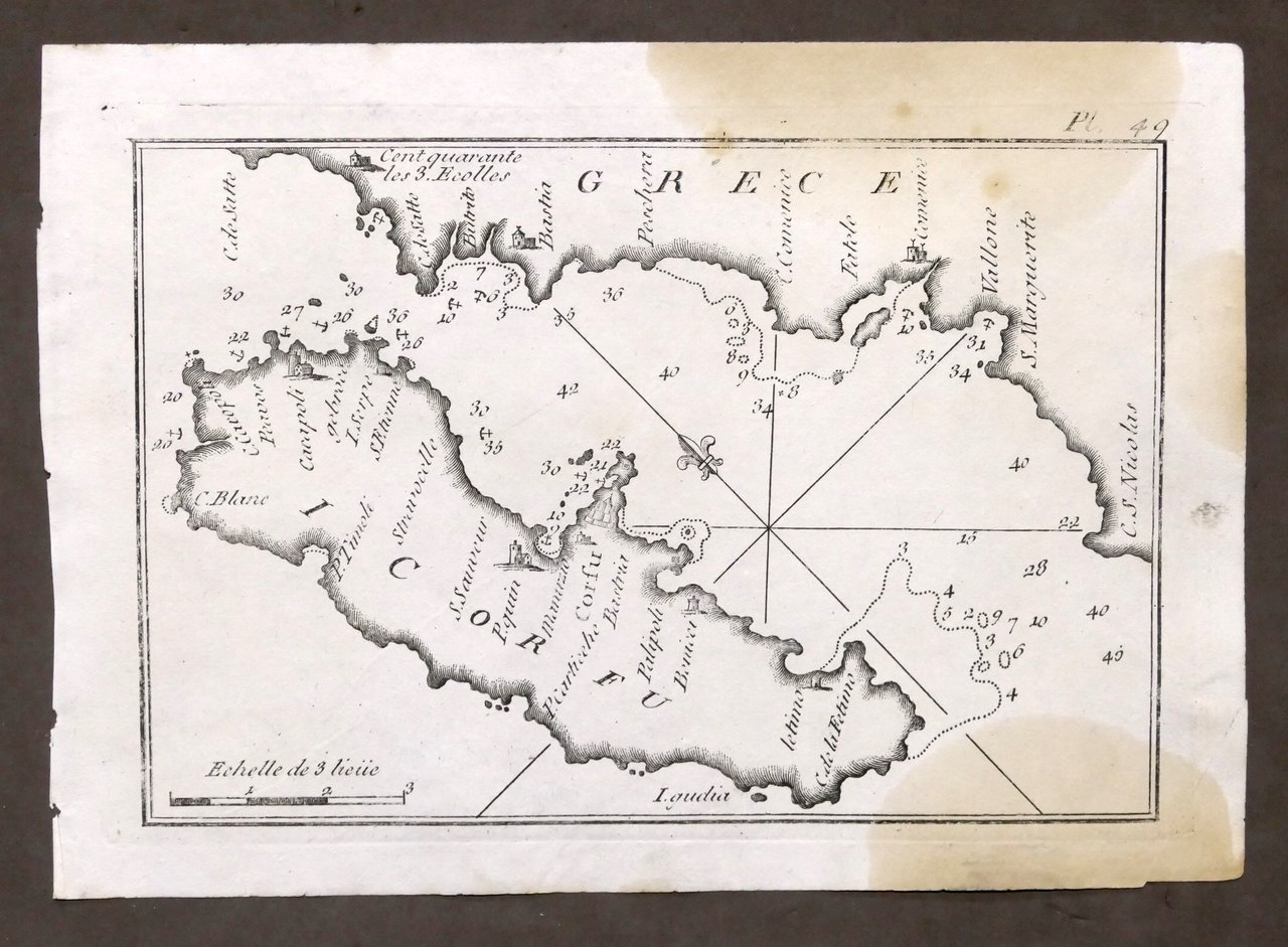 Roux - Grece - Stampa Portolano Grecia - Isola di …