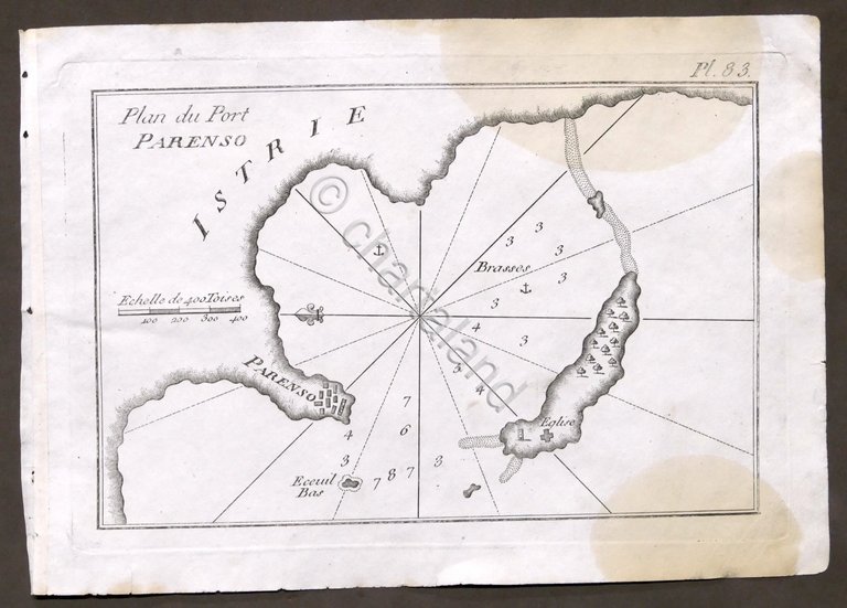 Roux - Istrie - Plan du Port Parenso - Stampa Portolano Istria - Parenzo - 1779