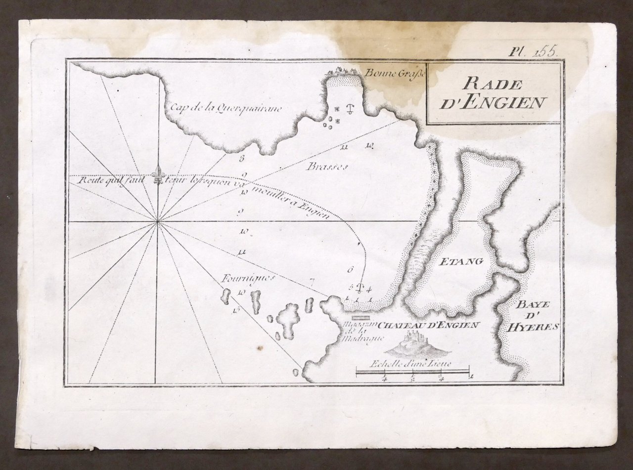 Roux - Rade de'Engien - Stampa Portolano Francia - Hyères …