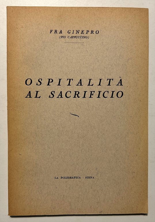 RSI - Fra Ginepro - Ospitalità al Sacrificio - ed. 1953