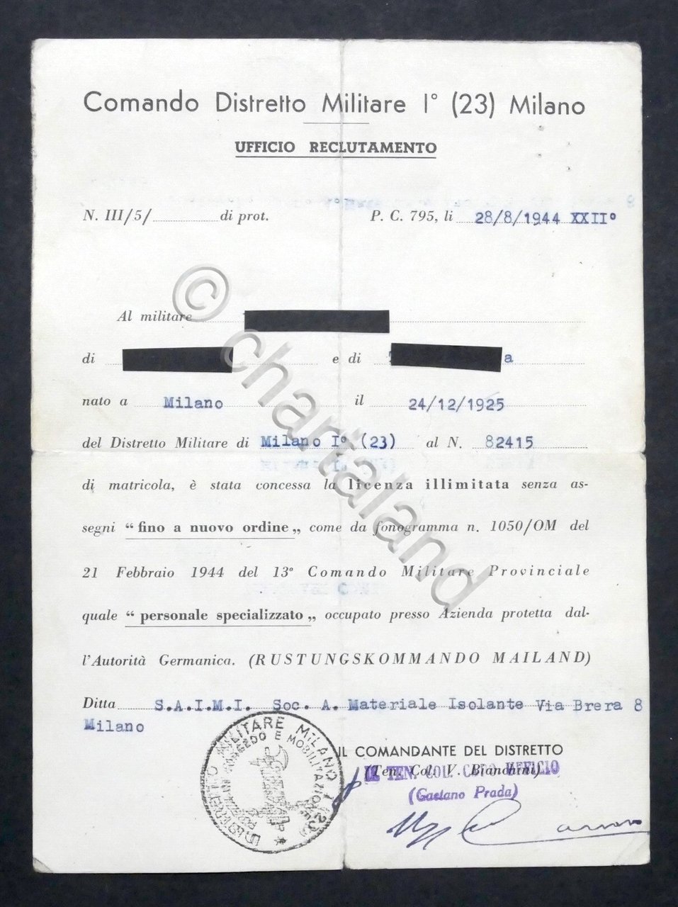 RSI - Licenza illimitata quale personale specializzato - SAIMI Milano …