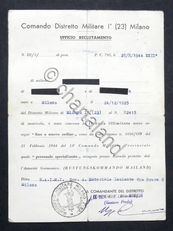 RSI - Licenza illimitata quale personale specializzato - SAIMI Milano …