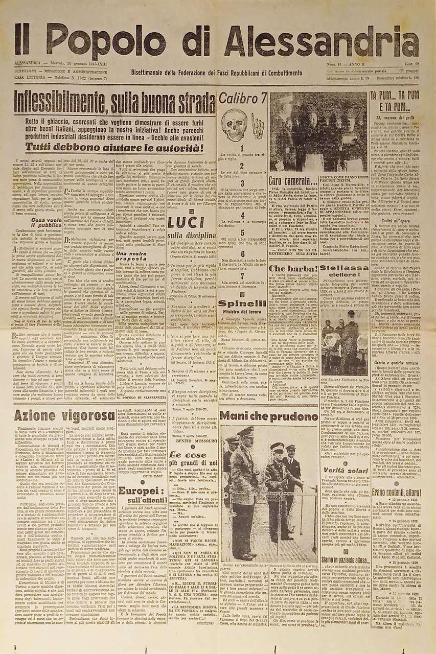 RSI Federazione Fasci - Il Popolo di Alessandria N. 18 …