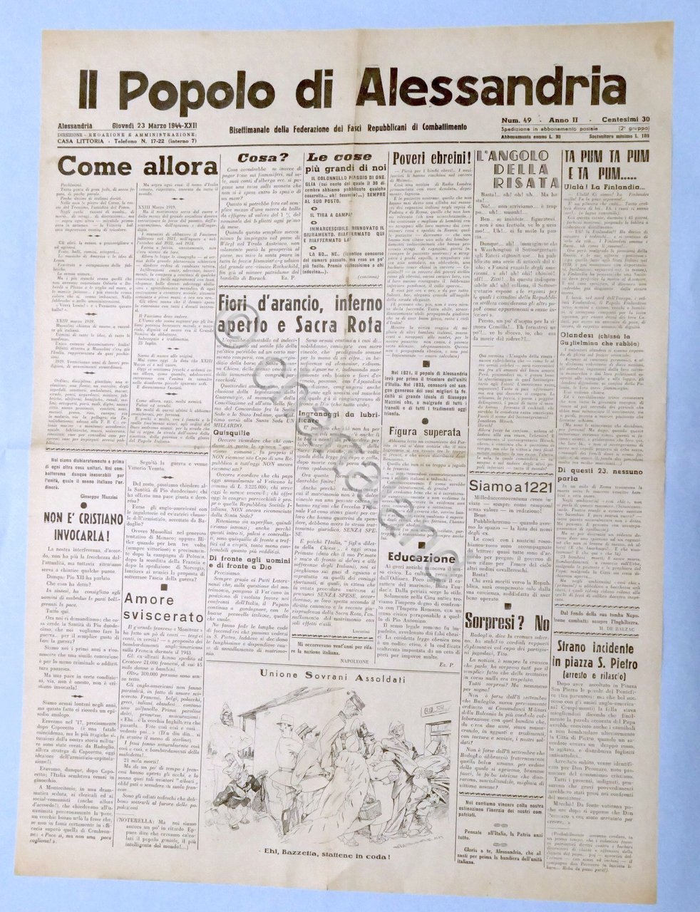 RSI Federazione Fasci - Il Popolo di Alessandria N. 49 …