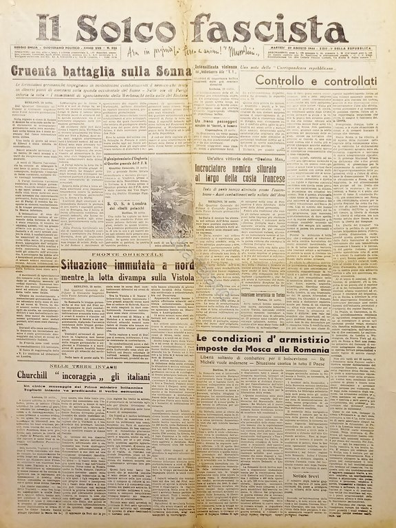 RSI Reggio Emilia - Il Solco Fascista N. 204 - …