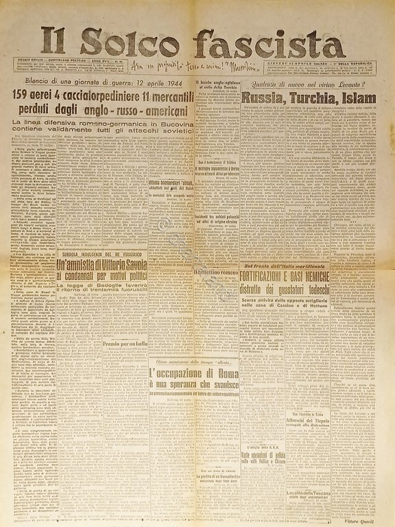 RSI Reggio Emilia - Il Solco Fascista N.86 - 1944 …