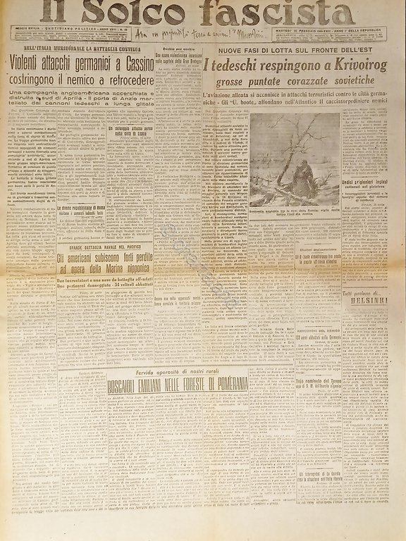 RSI Reggio Emilia Il Solco Fascista N. 42 1944 Tedeschi …