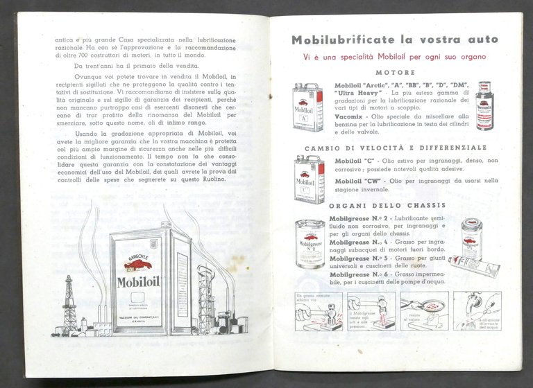 Ruolino di Marcia - Guida lubrificazione auto - Pubblicità Mobiloil …