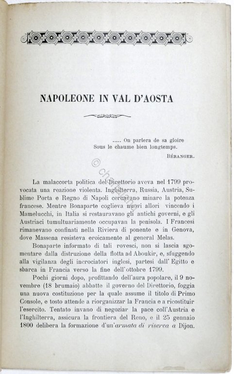 S. Pellini - Napoleone in Val d'Aosta - ed. 1904
