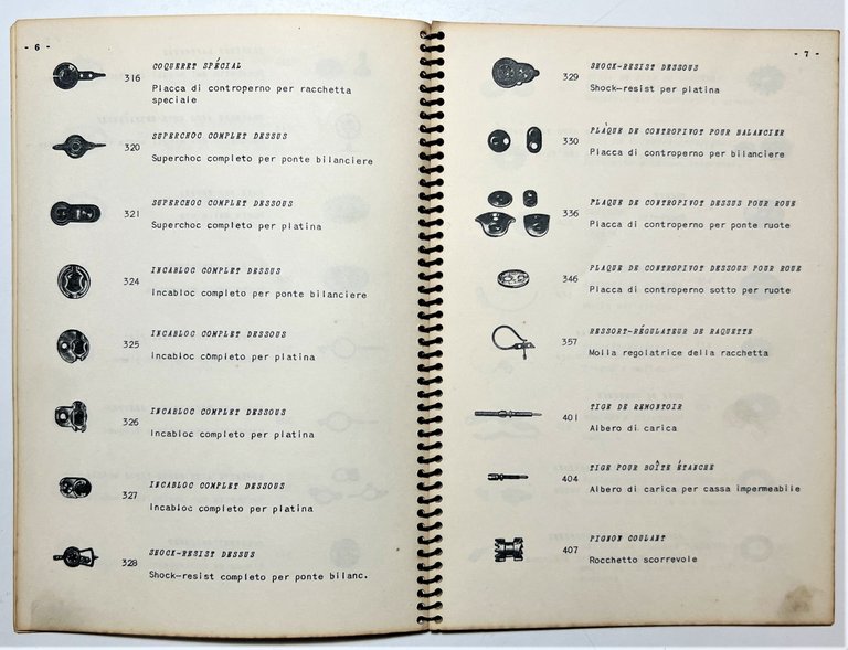 Sarchi G. & Figli Classificazione dei Pezzi di Ricambio dell'orologio …