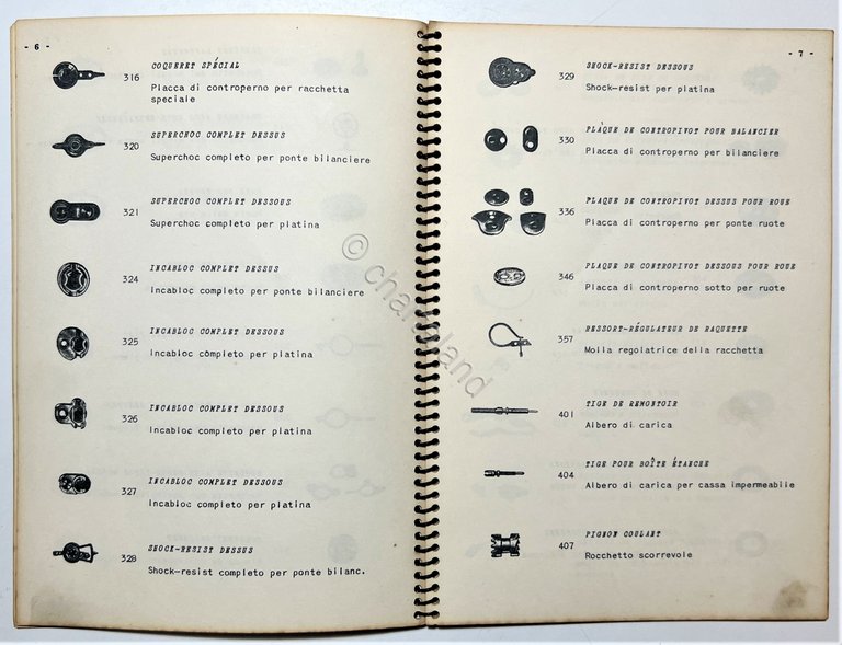 Sarchi G. & Figli Classificazione dei Pezzi di Ricambio dell'orologio …