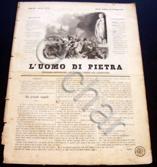 Satira Caricature Giornale Critico Umoristico - L'Uomo di Pietra n. …