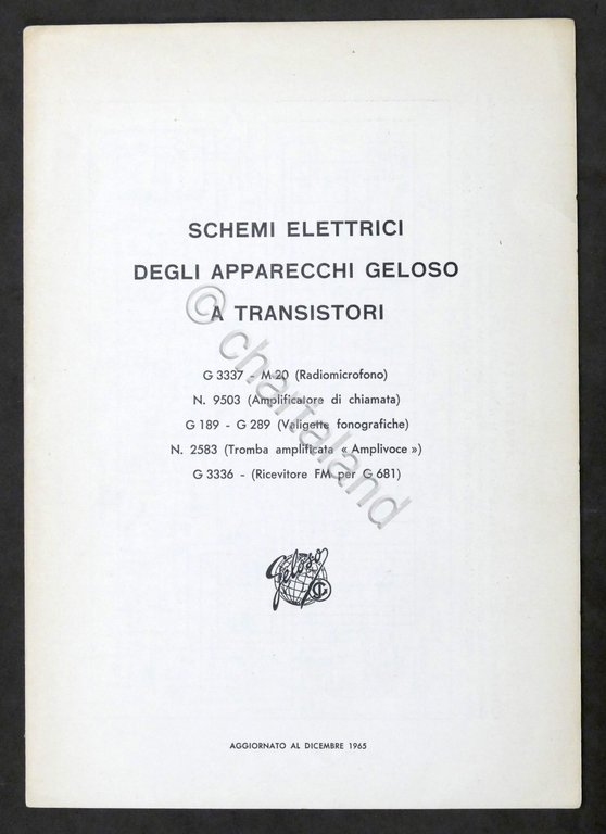 Schemi Elettrici Radioricevitori Geloso a Transistori G 3337 - N …