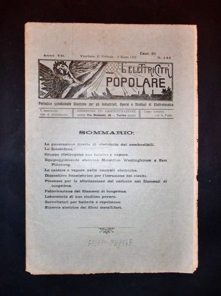 Scienza e Tecnica - Elettrotecnica - L'elettricità popolare - N. 144 - Anno VII