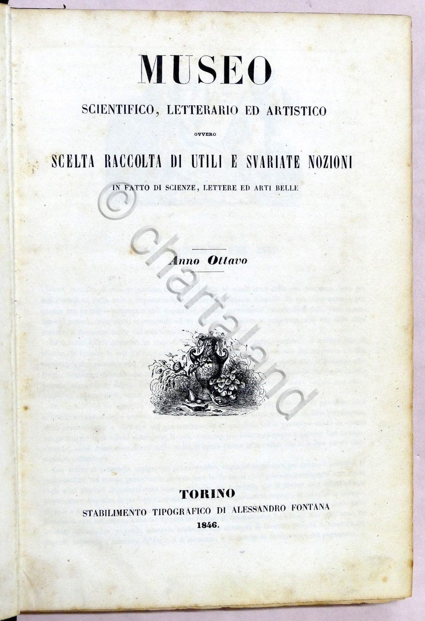 Scienza Rivista Museo scientifico, letterario, artistico - Annata completa 1846 | Immagine principale