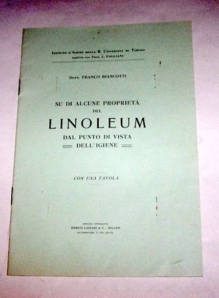 Scienza Tecnica Biancotti Su alcune proprietà d'igiene del Linoleum - … | Immagine principale