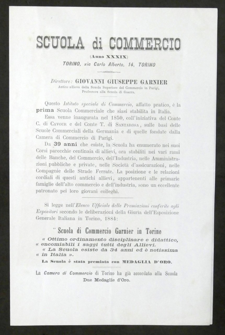Scuola di Commercio Giovanni Giuseppe Garnier in Torino - Informazioni … | Immagine principale