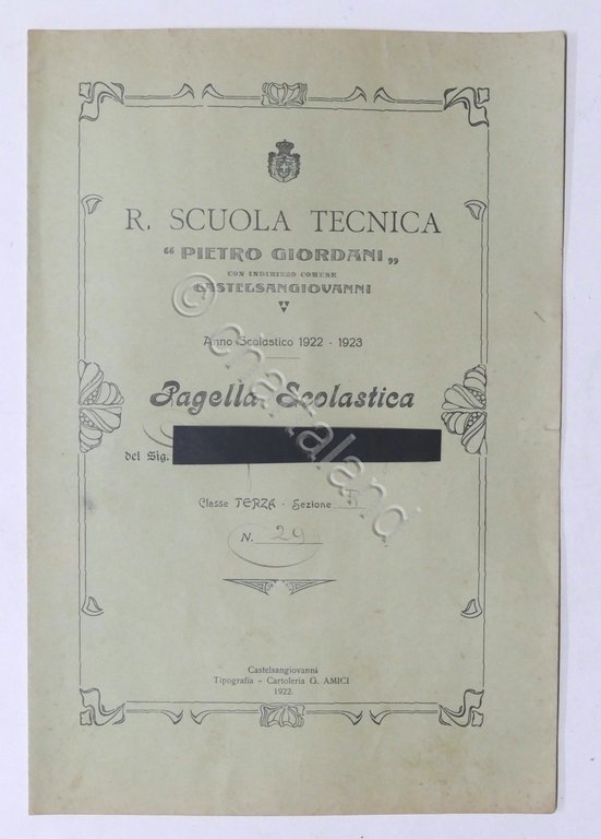 Scuola Tecnica Pietro Giordani - Castel San Giovanni - Pagella …
