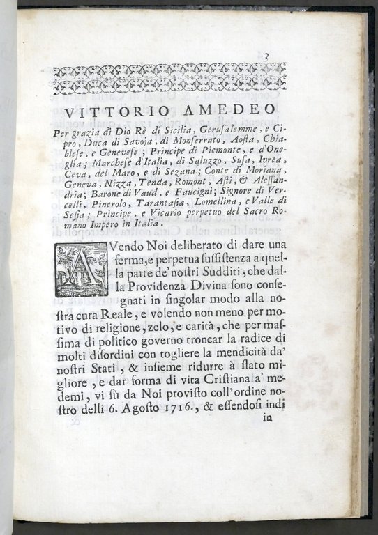 Settecentina - Stabilimento congregazione primaria città di Torino - 1^ …