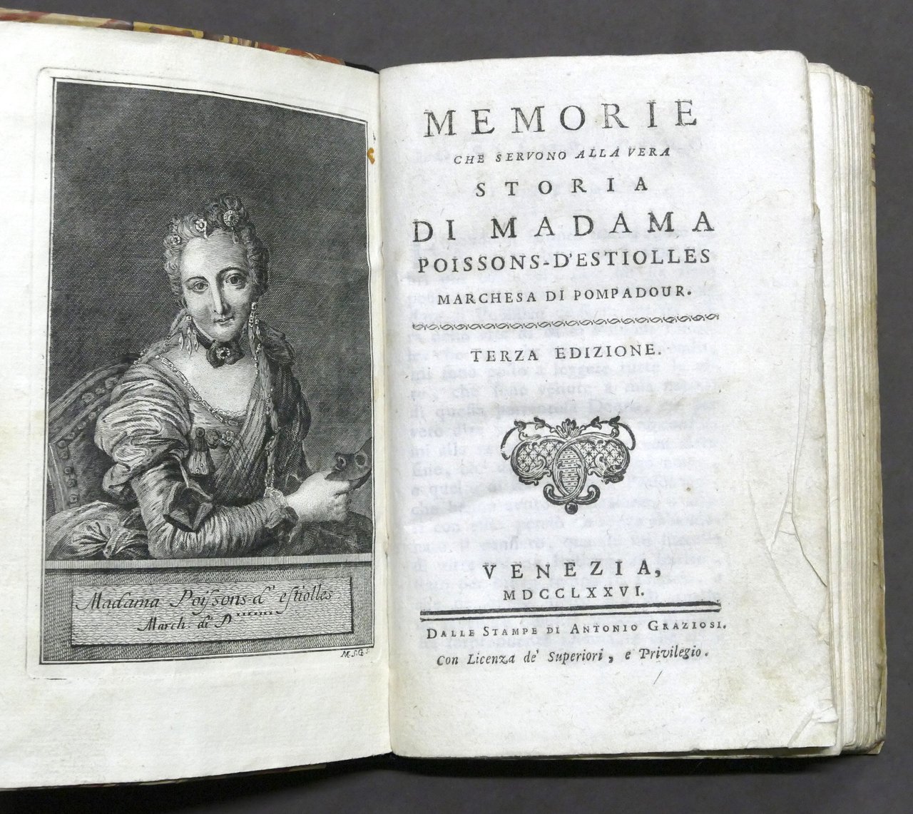 Settecentina Memorie storia Madama Poissons-d'Estiolles marchesa Pompadour 1776