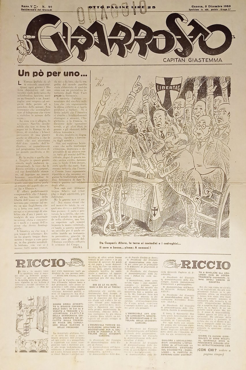 Settimanale - Girarrosto n. 49 - 1949 Un pò per …