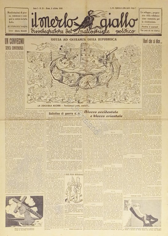 Settimanale - Il Merlo Giallo N. 28 - 1946 Difesa … | Immagine Gallery 2