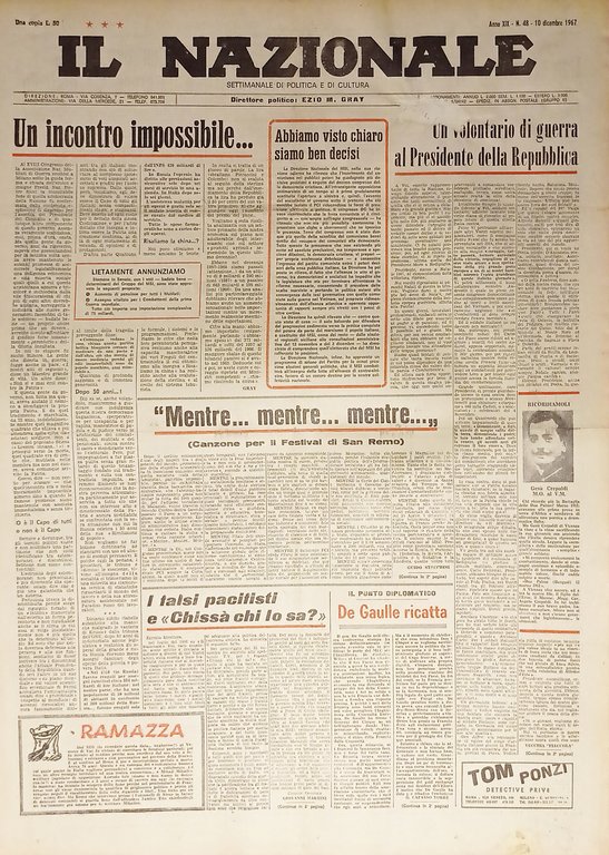 Settimanale - Il Nazionale n. 48 - 1967 Un incontro impossibile..