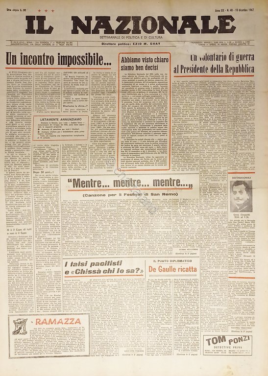 Settimanale - Il Nazionale n. 48 - 1967 Un incontro …