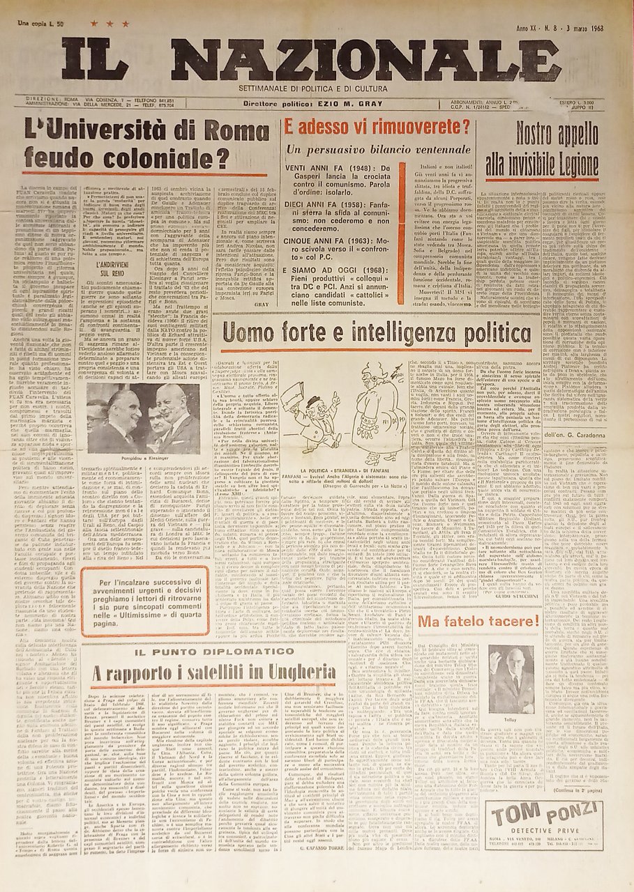 Settimanale - Il Nazionale n. 8 - 1968 L'Università di …
