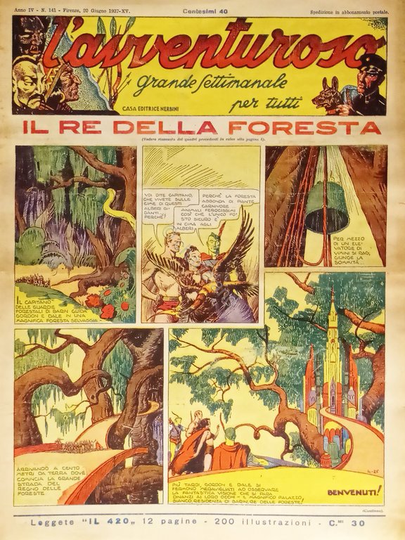 Settimanale - L'Avventuroso N. 141 - 1937 Il Re della …