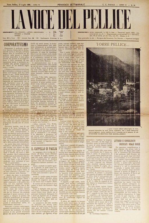 Settimanale - La Voce del Pellice N. 30 - 1928 … | Immagine Gallery 1