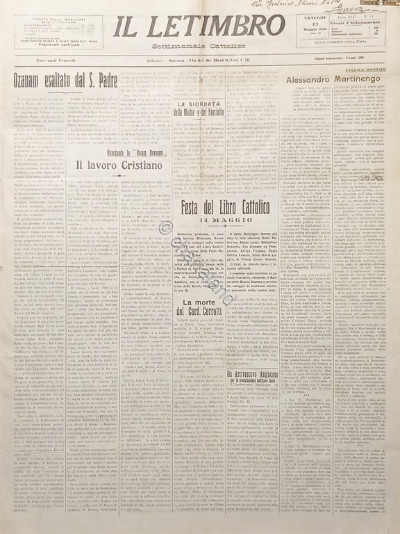 Settimanale Cattolico Savona - Il Letimbro N. 19 Festa del …