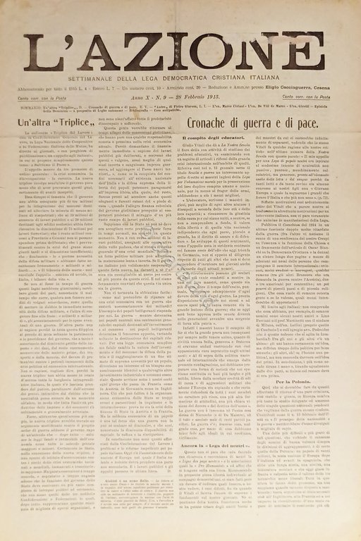 Settimanale della Lega Democratica Cristiana - L'Azione N. 9 - … | Immagine Gallery 2