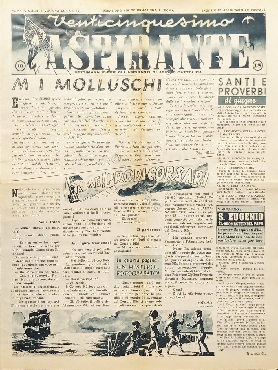 Settimanale di Azione Cattolica - Venticinquesimo L'Aspirante - 29 Maggio …