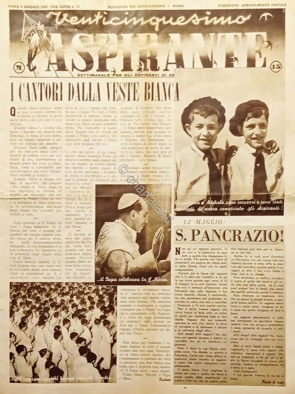 Settimanale di Azione Cattolica - Venticinquesimo L'Aspirante - Maggio 1949